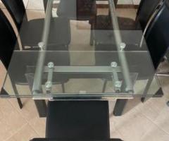 Juego de comedor vidrio 6 puestos extendible a 8 puestos
