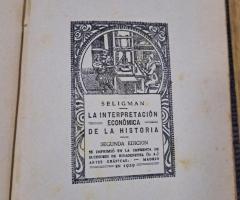 Libro antiguo 1929 – La interpretación económica de la historia – Seligman