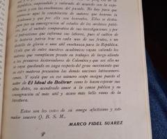 Libro antiguo 1916 El ideal político del Libertador Simón Bolívar J.D. Monsalve dedicado